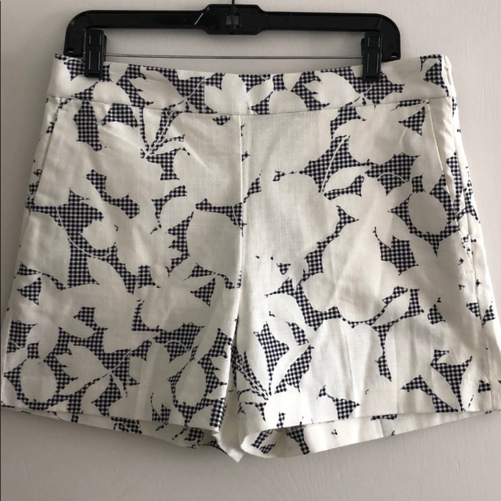 Ann Taylor side zip shorts black and white check
